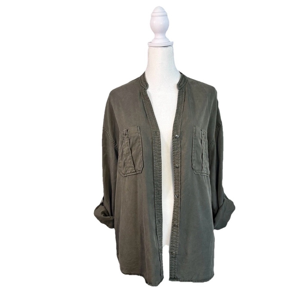 Dex- Olive Green,Button Down, Women’s Blouse, Size Medium
